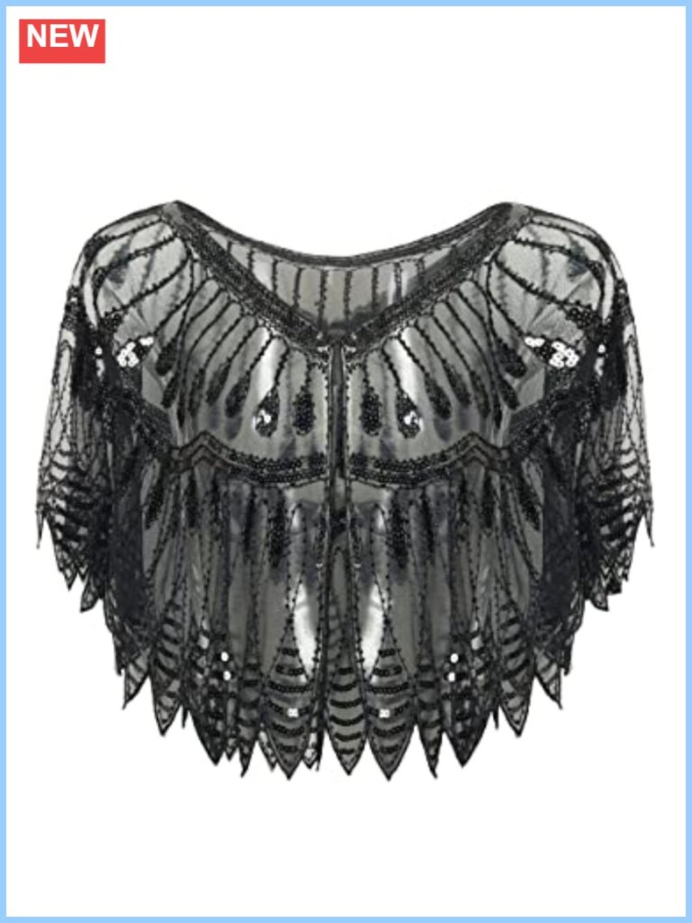 Sequin Beaded Evening Shawl Wrap Bolero Cape Cover Up